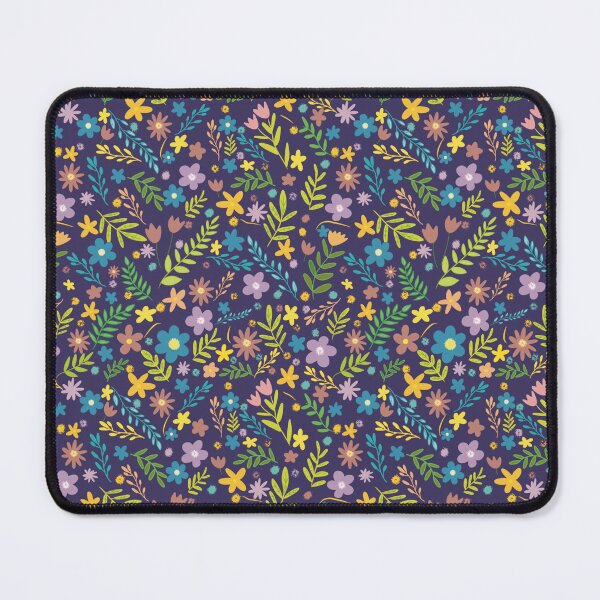 Item preview, Fun ditsy floral blue pattern designed and sold by RainbowSnow.