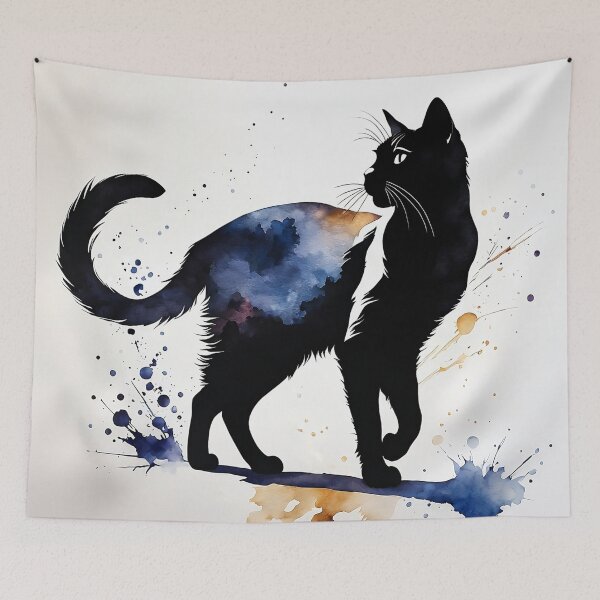 Item preview, Vintage Cat Art: Black Cat Watercolor Painting | Noir Cat Art | Gothic Art | Cat Art | Cat Watercolor Painting designed and sold by UnhingedBird.
