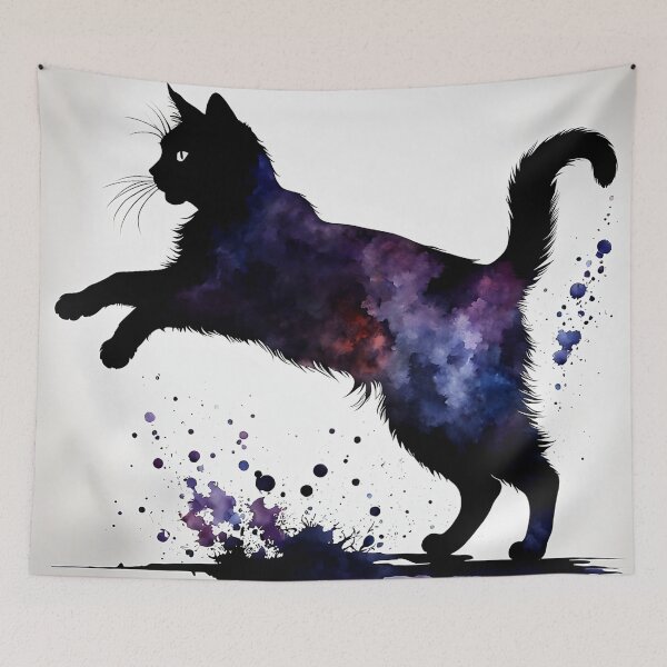 Item preview, Vintage Cat Art: Black Cat Watercolor Painting | Noir Cat Art | Gothic Art | Cat Art | Cat Watercolor Painting designed and sold by UnhingedBird.