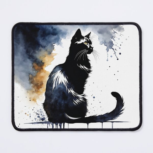 Item preview, Vintage Cat Art: Black Cat Watercolor Painting | Noir Cat Art | Gothic Art | Cat Art | Cat Watercolor Painting designed and sold by UnhingedBird.