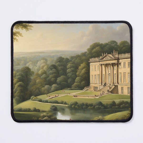 Item preview, Pemberley-Inspired Castle Landscape – Majestic Estate with Reflective Lake, Verdant Trees, and Lush Greenery designed and sold by Timeless Decor.