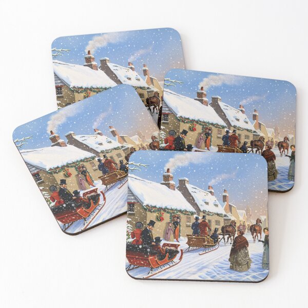 Item preview, Beautiful Vintage Victorian Christmas Snowy scene with sleighs  designed and sold by Vintage Designs +.