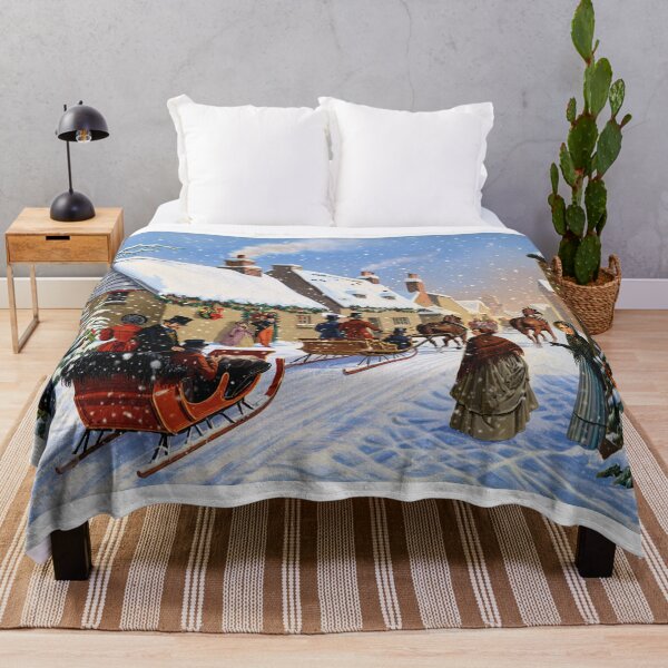 Item preview, Beautiful Vintage Victorian Christmas Snowy scene with sleighs designed and sold by Vintage Designs +.