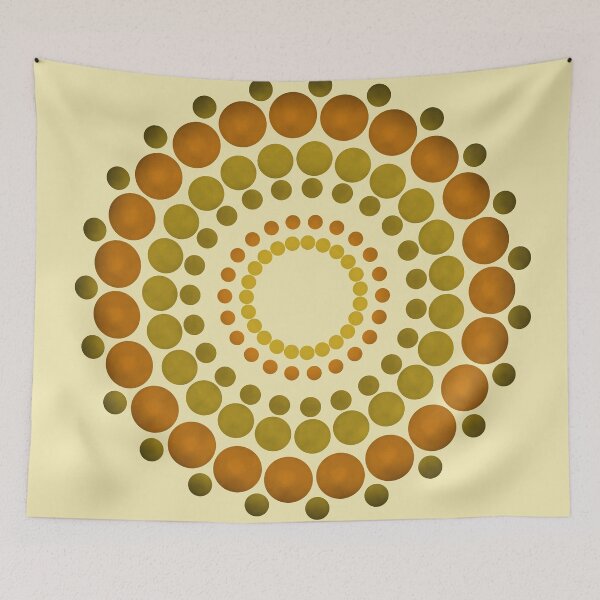 Item preview, Geometric mandala with orange circles designed and sold by AlbertoRuiZ.