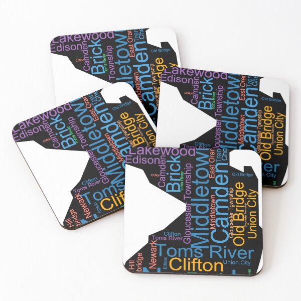 Item preview, New Jersey Word Art With Cities designed and sold by TheIconSmith.
