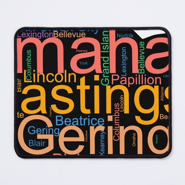 Item preview, Nebraska Word Art With Cities designed and sold by TheIconSmith.