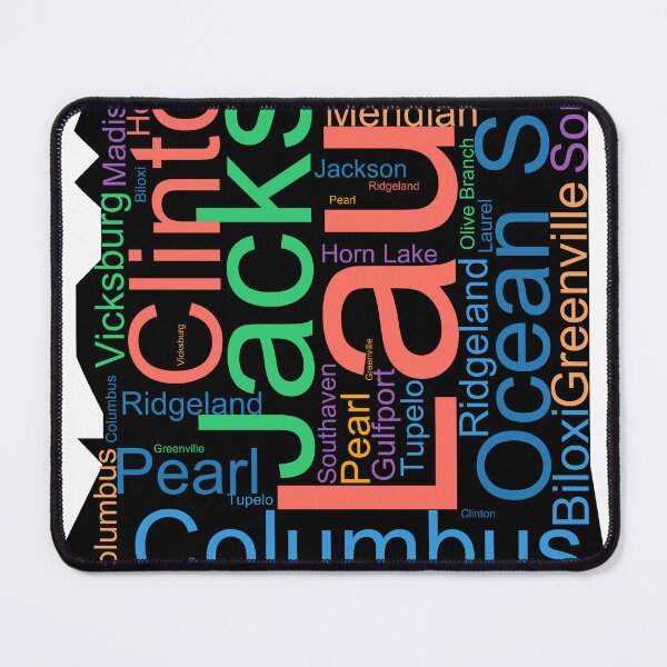 Item preview, Mississippi Word Art With Cities designed and sold by TheIconSmith.