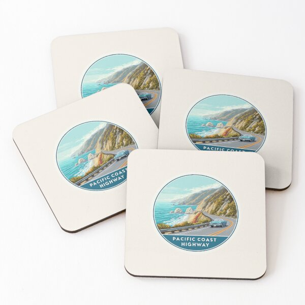 Item preview, Pacific Coast Highway California Vintage Travel Sticker – Retro Ocean Drive & Cliffs designed and sold by Blurbean.