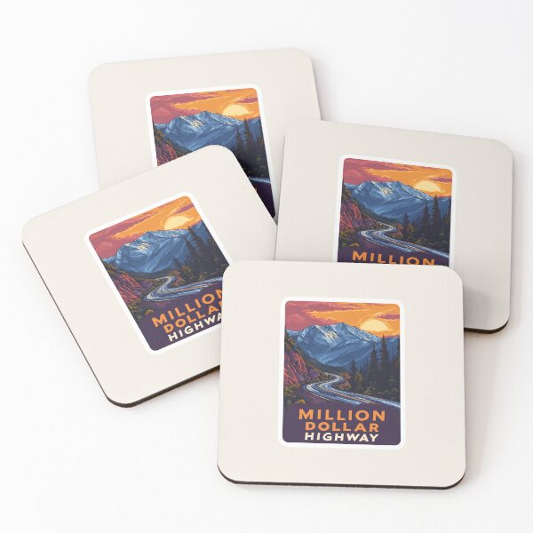 Item preview, Million Dollar Highway Colorado Vintage Travel Sticker – Retro Mountain Road & Sunset designed and sold by Blurbean.