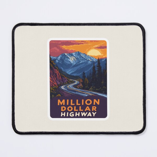 Item preview, Million Dollar Highway Colorado Vintage Travel Sticker – Retro Mountain Road & Sunset designed and sold by Blurbean.