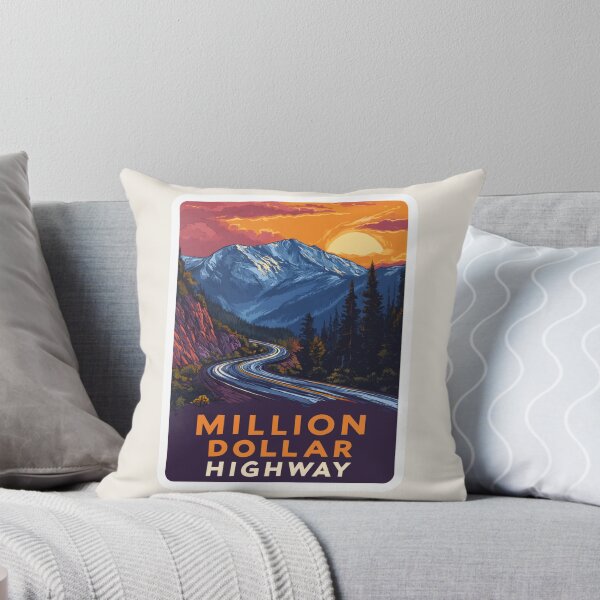 Item preview, Million Dollar Highway Colorado Vintage Travel Sticker – Retro Mountain Road & Sunset designed and sold by Blurbean.