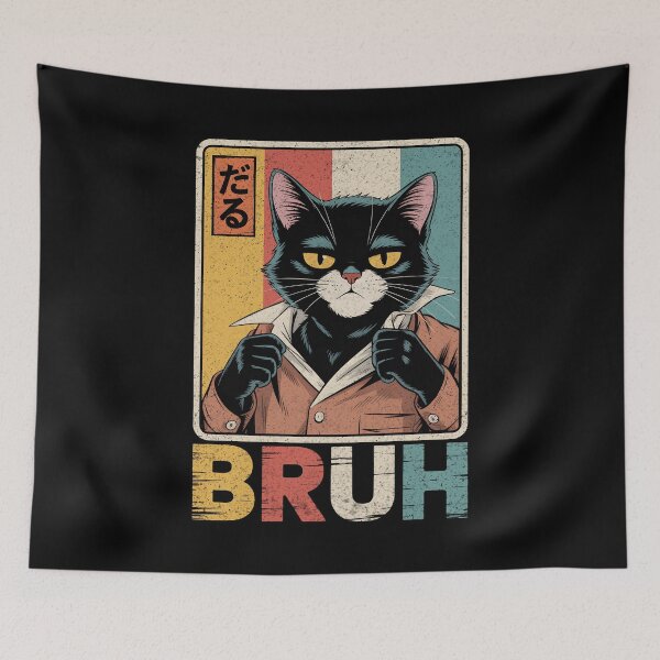 Item preview, Funny Cat Bruh Meme Japanese Anime designed and sold by KarimSoCute.