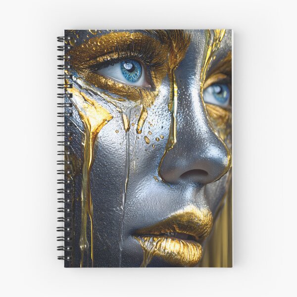 Item preview, Striking Metallic Portrait with Golden Accents designed and sold by Artessie.