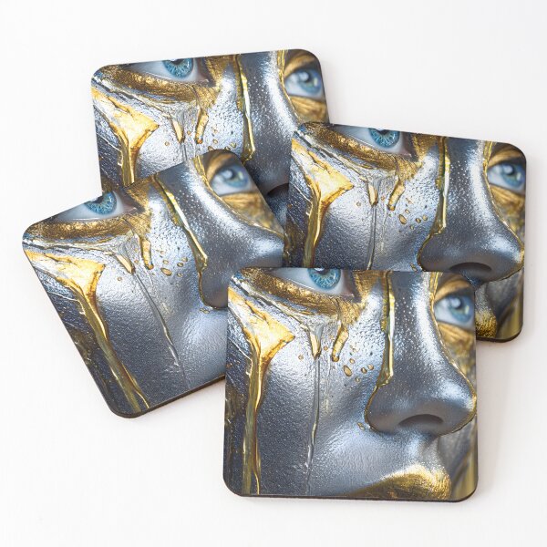 Item preview, Striking Metallic Portrait with Golden Accents designed and sold by Artessie.