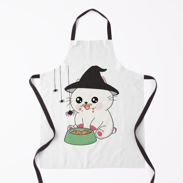 Item preview, Messy Eater Witch Cat with Food Bowl and Spiders designed and sold by Ikattyg.