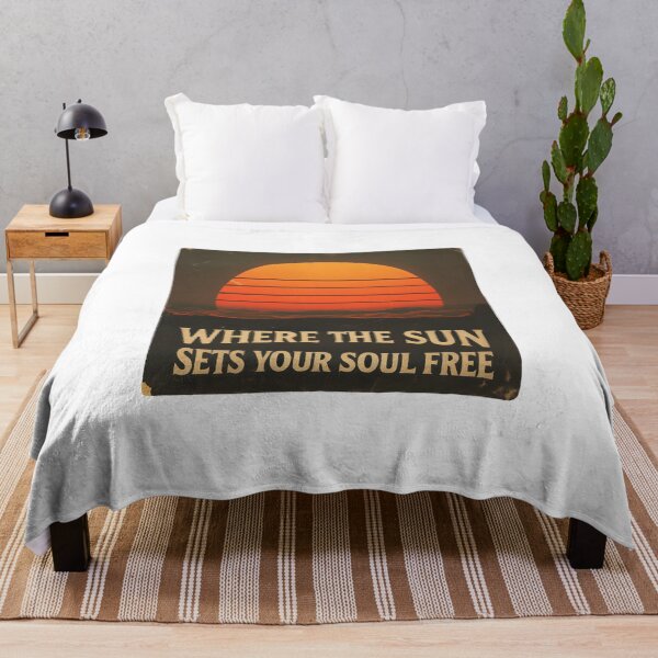 Item preview, Where The Sun Sets Your Soul Free - Retro Sunset designed and sold by dreampik.