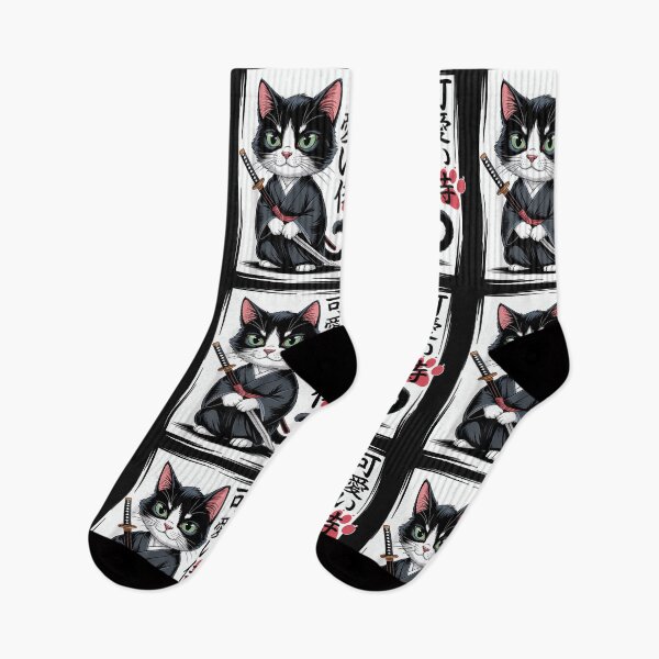 Item preview, Kawaii Samurai Cat - Cute Japanese Katana Cat  designed and sold by cawtoon.