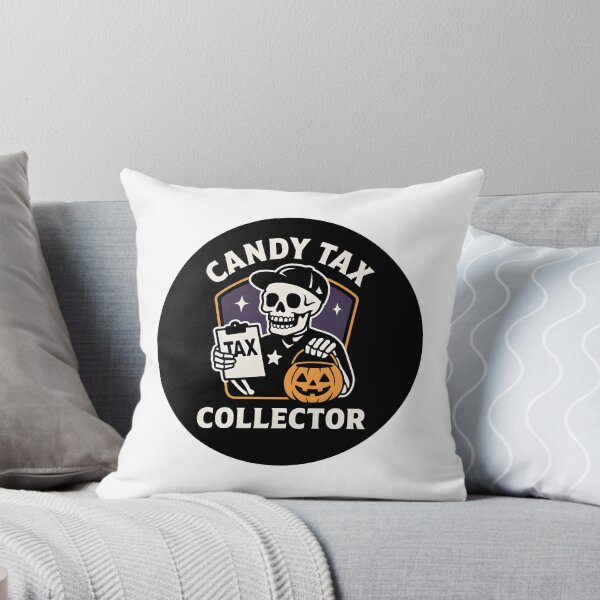 Item preview, Candy Tax Collector | Skeleton with Clipboard & Pumpkin designed and sold by DailyVibesMerch.