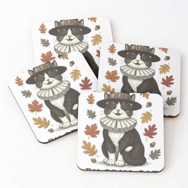 Item preview, Pilgrim Cat Thanksgiving Historical Vintage Cute designed and sold by GizmoDesign.