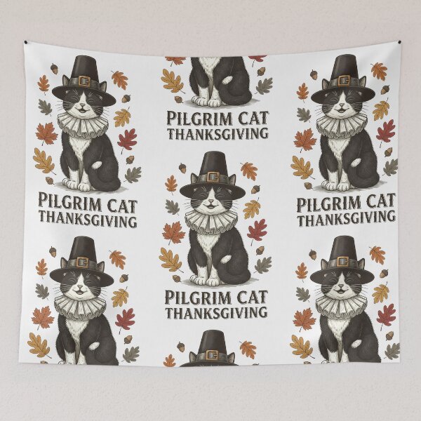 Item preview, Pilgrim Cat Thanksgiving Historical Vintage Cute designed and sold by GizmoDesign.