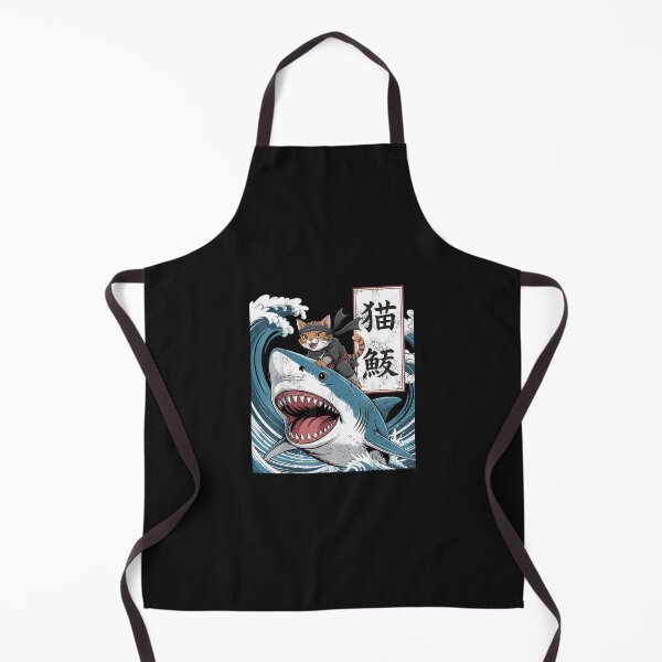 Item preview, Japanese Ninja Samurai Cat Riding Shark Retro Distressed  designed and sold by cawtoon.