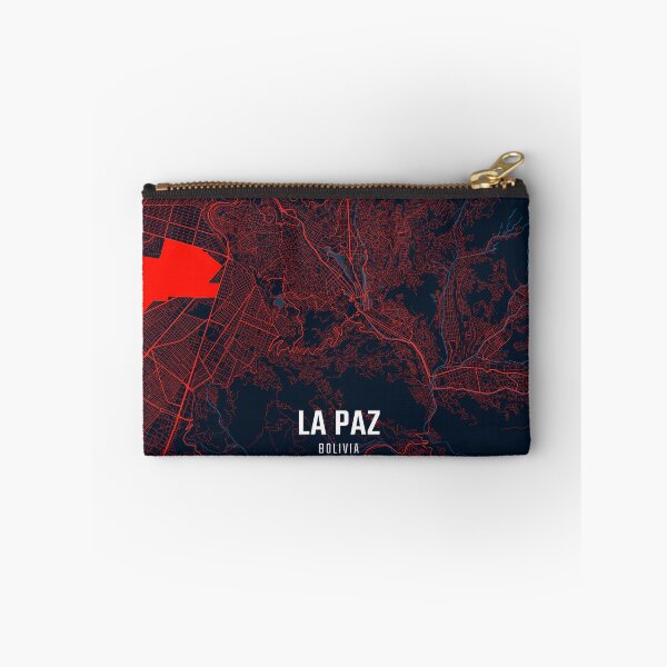 Item preview, La Paz Red & Blue Minimalist Map designed and sold by HomeLivingCo.