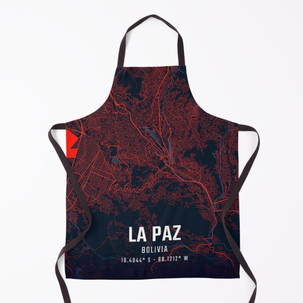 Item preview, La Paz Red & Blue Minimalist Map designed and sold by HomeLivingCo.