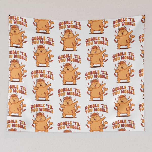 Item preview, Gobble Til You Wobble Dancing Cat Thanksgiving designed and sold by GizmoDesign.