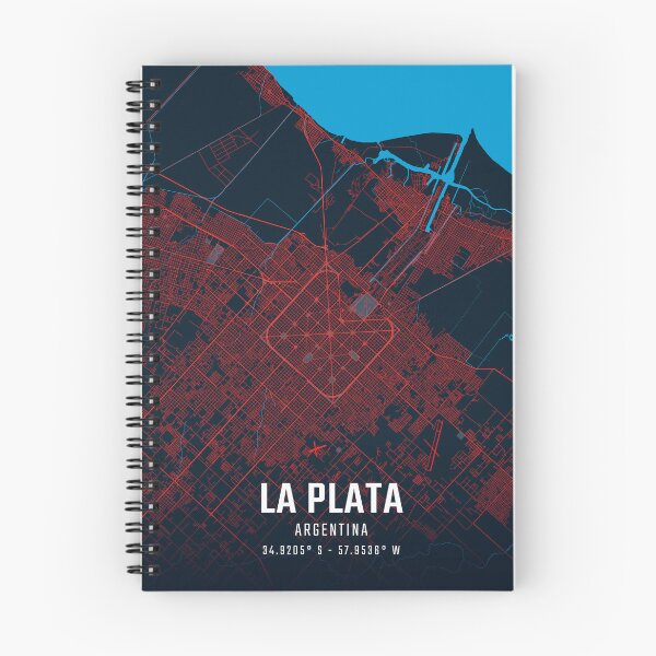Item preview, La Plata Red & Blue Minimalist Map designed and sold by HomeLivingCo.