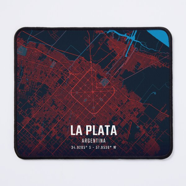 Item preview, La Plata Red & Blue Minimalist Map designed and sold by HomeLivingCo.