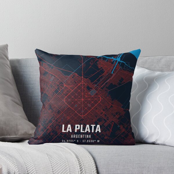 Item preview, La Plata Red & Blue Minimalist Map designed and sold by HomeLivingCo.