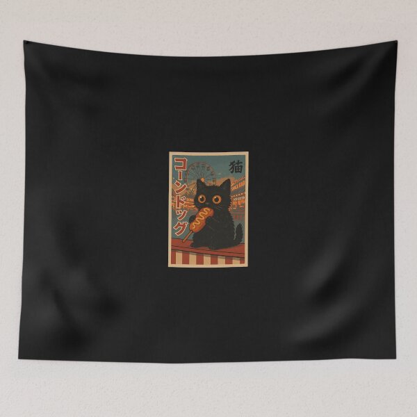 Item preview, Vintage Black Cat Fair Poster With Corn Dog designed and sold by cawtoon.
