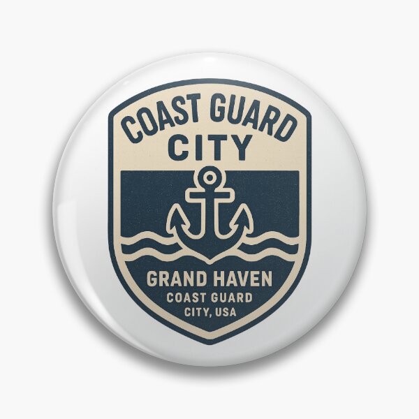 Item preview, Grand Haven Coast Guard City Vintage Nautical Crest designed and sold by BoldApparel.