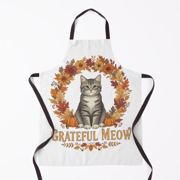 Aperçu de l'œuvre Couronne d'automne pour chat Grateful Meow, élégante pour Thanksgiving créée et vendue par GizmoDesign.