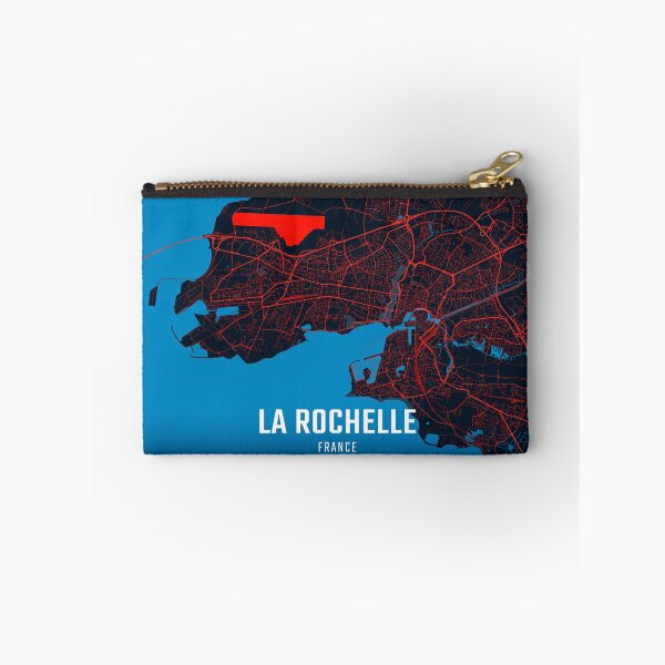 Item preview, La Rochelle Red & Blue Minimalist Map designed and sold by HomeLivingCo.