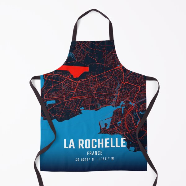 Item preview, La Rochelle Red & Blue Minimalist Map designed and sold by HomeLivingCo.
