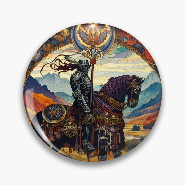 Item preview, The Black Knight – Arthurian Legend Art Nouveau Wall Print designed and sold by Stoneflower-Art.