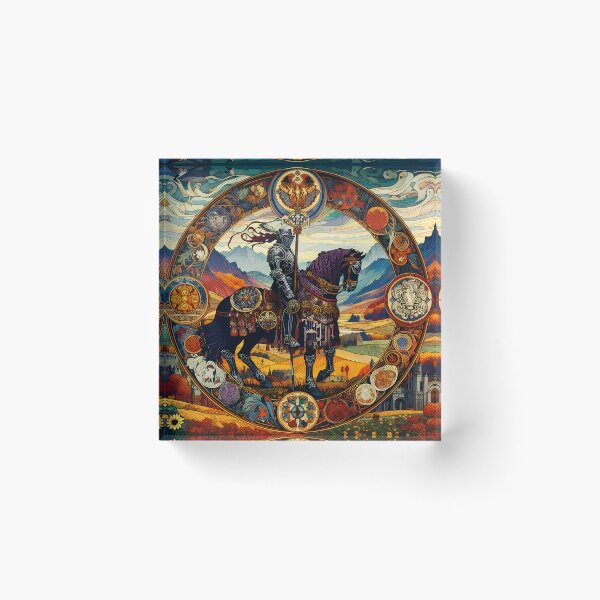 Item preview, The Black Knight – Arthurian Legend Art Nouveau Wall Print designed and sold by Stoneflower-Art.