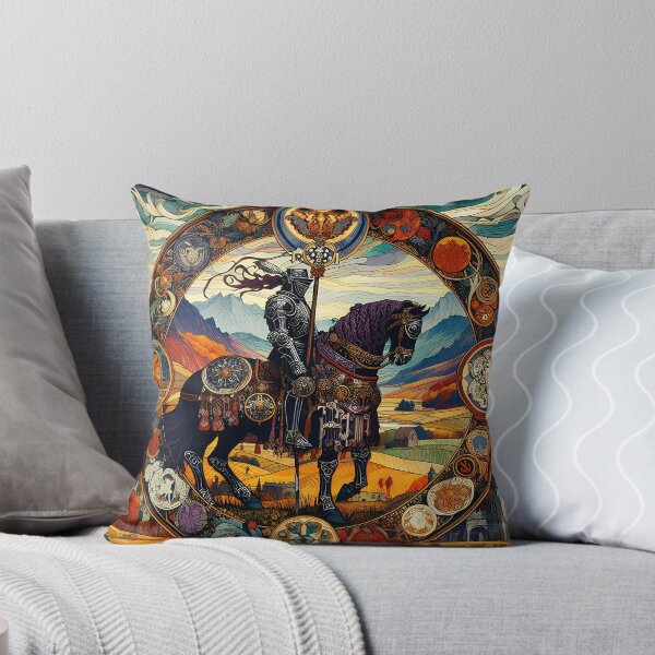 Item preview, The Black Knight – Arthurian Legend Art Nouveau Wall Print designed and sold by Stoneflower-Art.