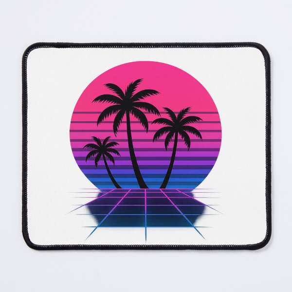 Item preview, Retro 80s Sunset with Palm Trees – Neon Vaporwave Design designed and sold by CMdigit.