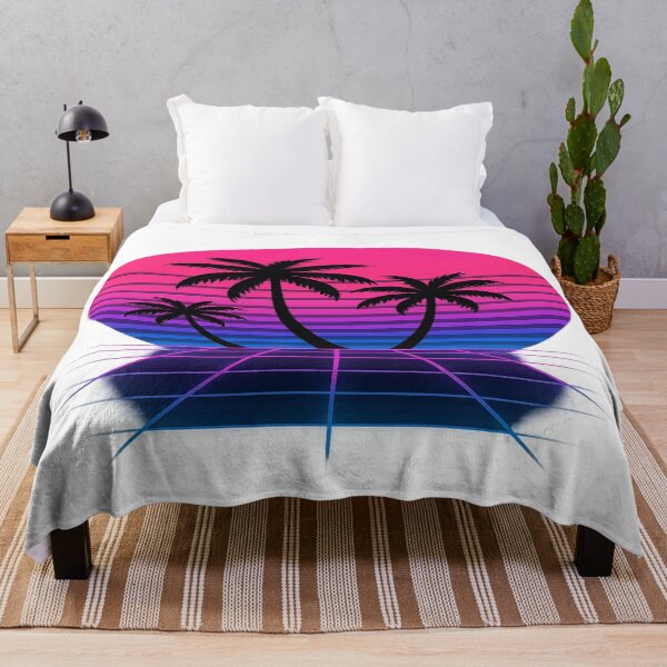 Item preview, Retro 80s Sunset with Palm Trees – Neon Vaporwave Design designed and sold by CMdigit.