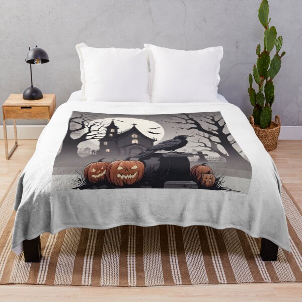 Item preview, “Haunted Crow on Tombstone – Minimalist Halloween Bird Design” designed and sold by NatureNookTees.