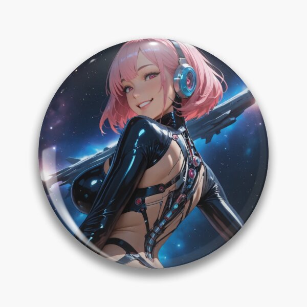 Item preview, Anime bikini waifu cyberpunk neon wallpaper designed and sold by Planet Utoppia.