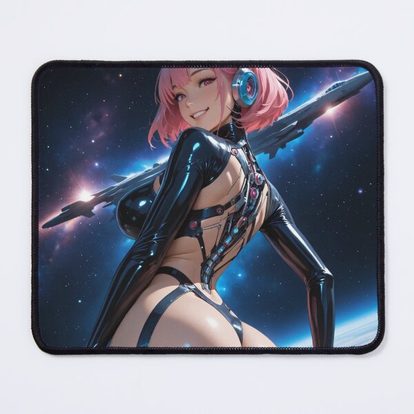 Item preview, Anime bikini waifu cyberpunk neon wallpaper designed and sold by Planet Utoppia.