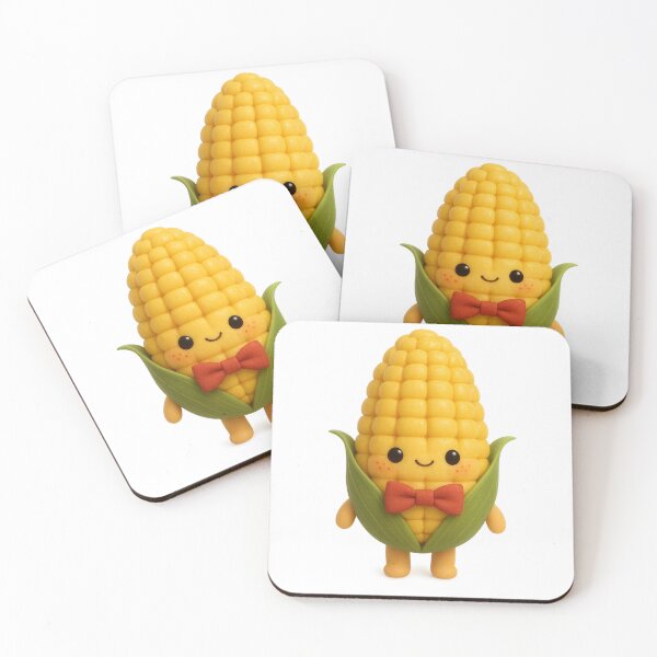 Item preview, Cute Corn Cob with Bow Tie | Kawaii Fun Food Art designed and sold by Moons Studio.