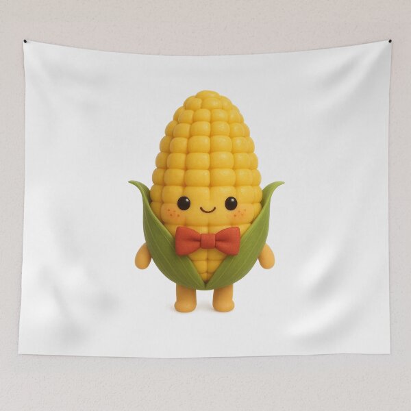 Item preview, Cute Corn Cob with Bow Tie | Kawaii Fun Food Art designed and sold by Moons Studio.