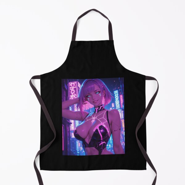 Item preview, Anime bikini waifu cyberpunk neon wallpaper designed and sold by Planet Utoppia.