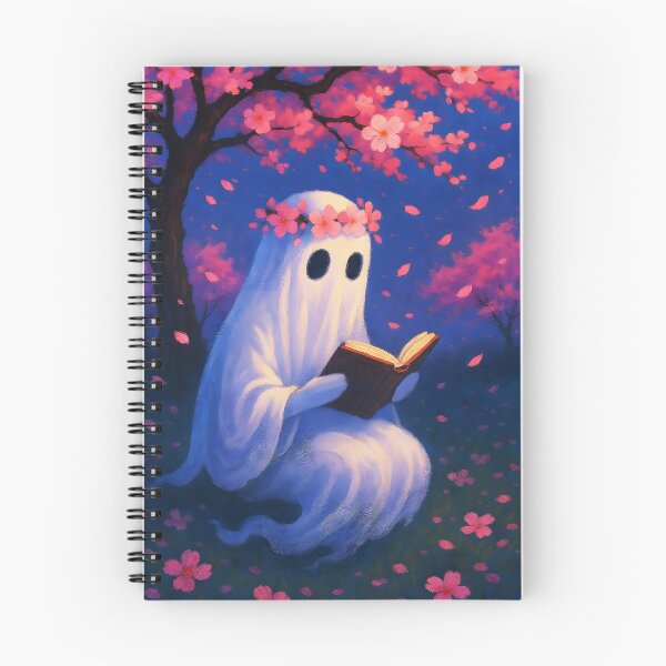 Item preview, Sakura Reading Spirit – Ghost Under the Cherry Blossom Tree designed and sold by EmeraldeaArt.