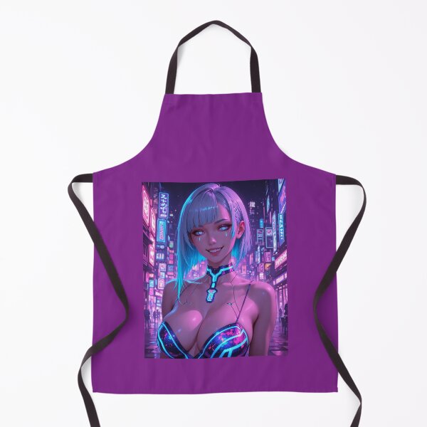 Item preview, Anime bikini waifu cyberpunk neon wallpaper designed and sold by Planet Utoppia.