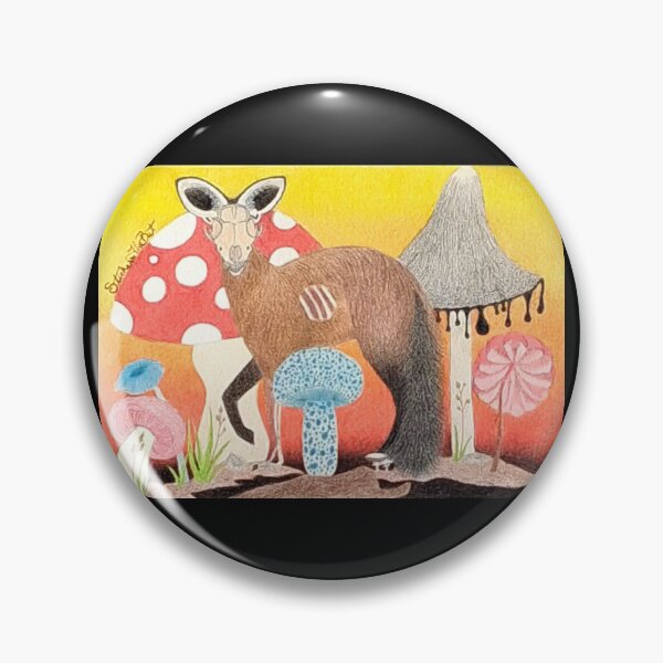 Item preview, Zombie Bat-eared Fox with Mushrooms  designed and sold by StickersTheBat.